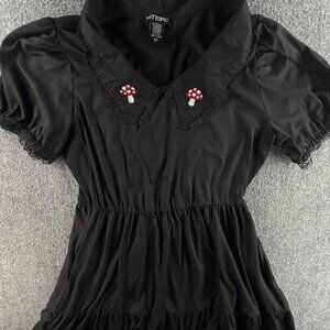 Hot Topic Dress Women XL Mushroom Goth Indie Twee Tiered Goblin Lace Trim Adult